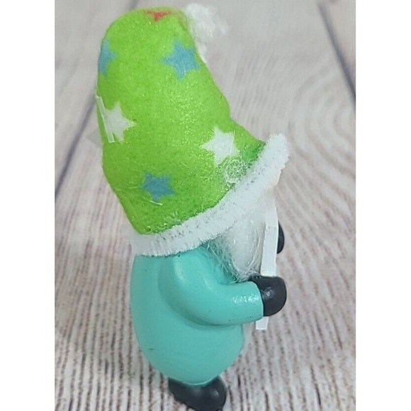 Ganz Happy Birthday Mini Gnome Figure Figurine Green Blue Teal Stars 3" - Picture 3 of 5